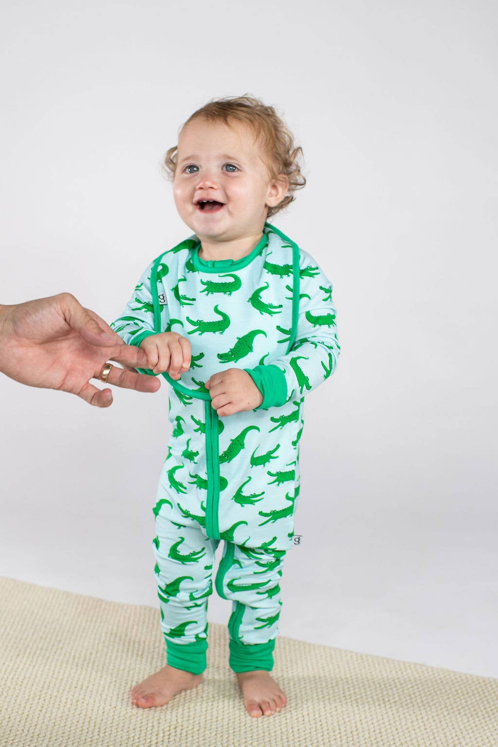 Blue Alligators - Zip Convertible Pajamas