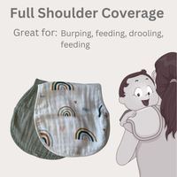Bamboo Muslin Burp Cloth Set 2-Pack (Rainbow/Apple)