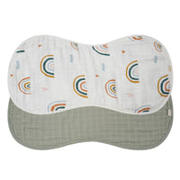Bamboo Muslin Burp Cloth Set 2-Pack (Rainbow/Apple)