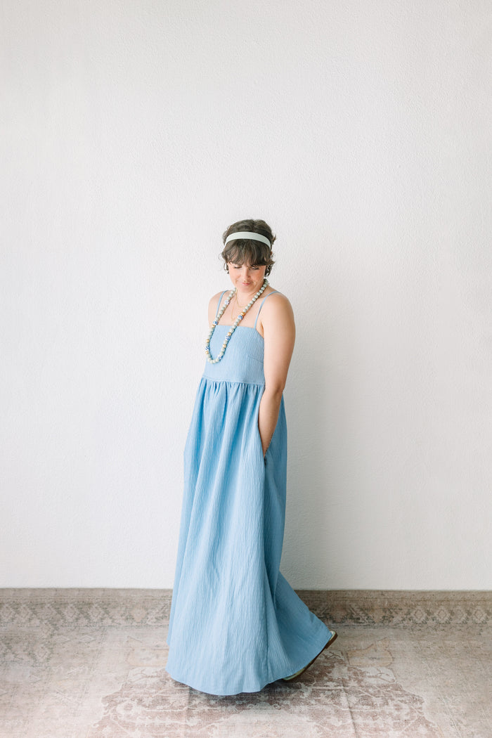 Woven Blue Maxi Dress