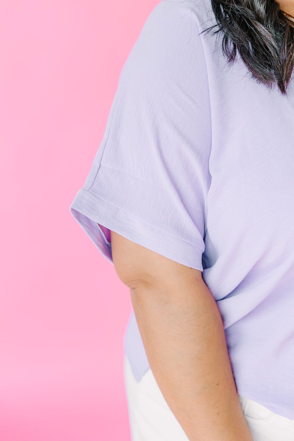 Lilac Dolman Sleeve Woven Top