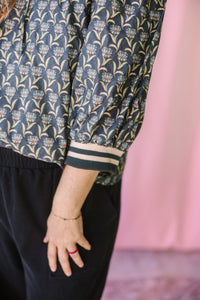 Navy Pattern Half-Zip