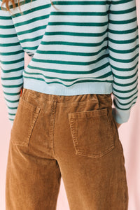 Brown Corduroy Barrel Pants