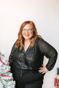 Black Sequin Bodysuit