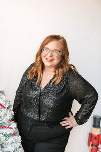Black Sequin Bodysuit