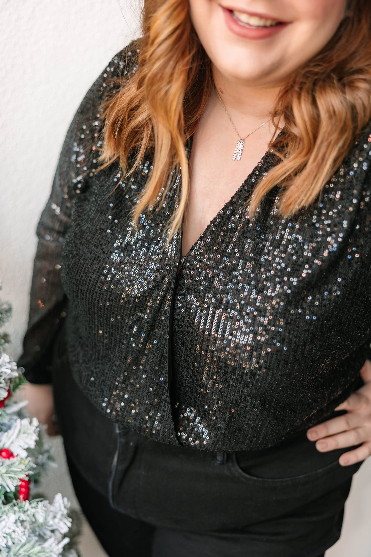 Black Sequin Bodysuit