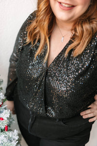 Black Sequin Bodysuit