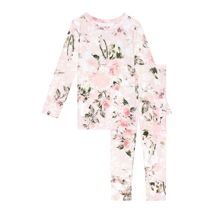 Posh Peanut Vintage Pink Rose Long Sleeve Basic Pajama
