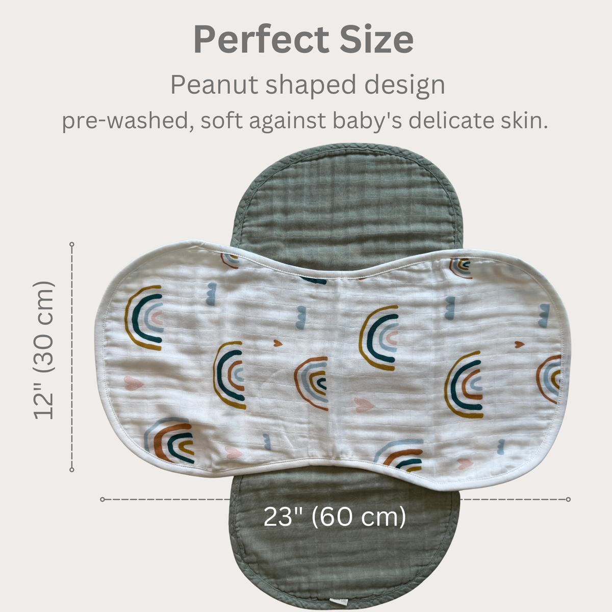 Bamboo Muslin Burp Cloth Set 2-Pack (Rainbow/Apple)