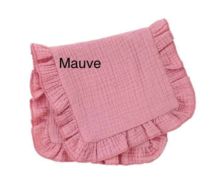 Muslin Ruffle Burp Cloth