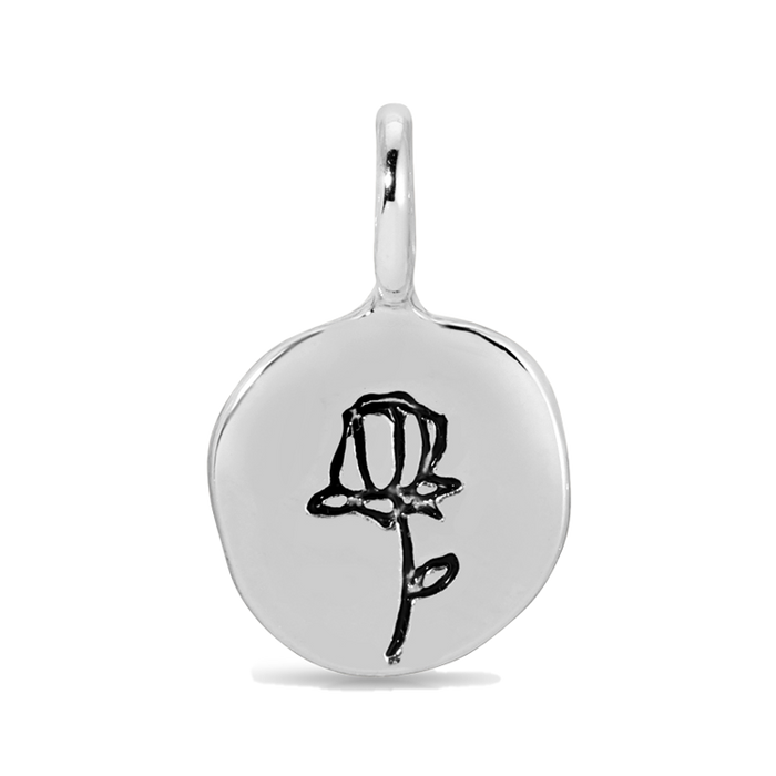 Silver Rose Charm