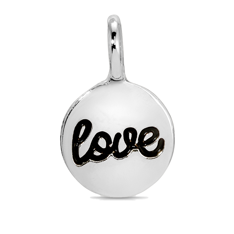 Silver Love Disc Charm