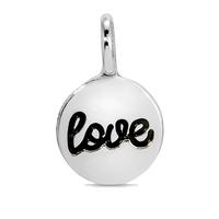 Silver Love Disc Charm