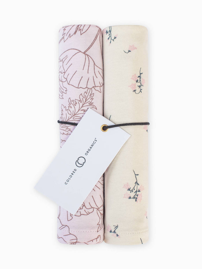 Burp Cloth (2-pack) - Poppy Floral and Bell Floral