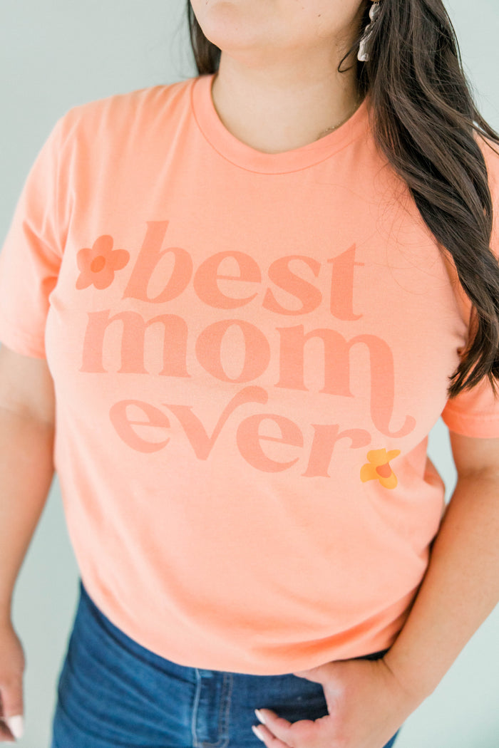Coral Best Mom Graphic Tee