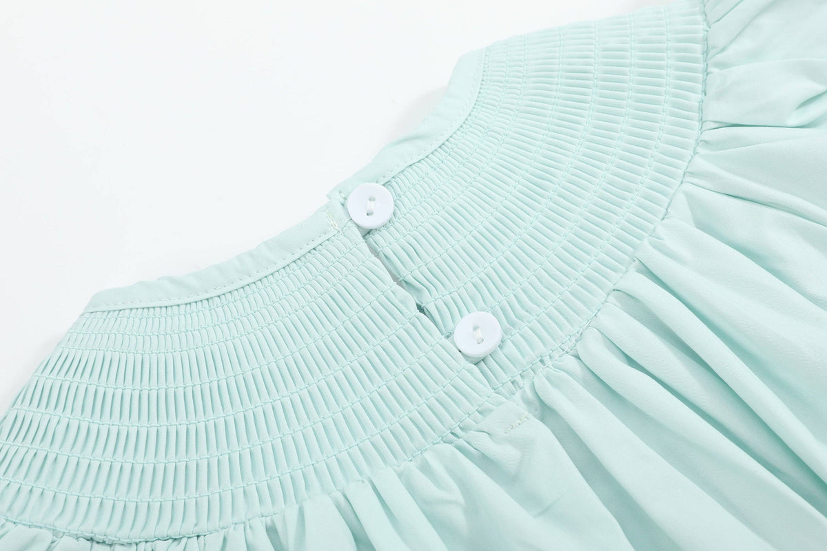 Misty Blue Easter Bunny Smocked Bubble Romper