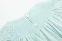 Misty Blue Easter Bunny Smocked Bubble Romper