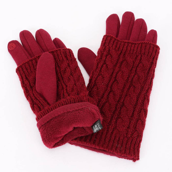 Polyester Fleece 2pcs Knitted Gloves