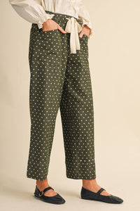 Olive Polka Dot Pants