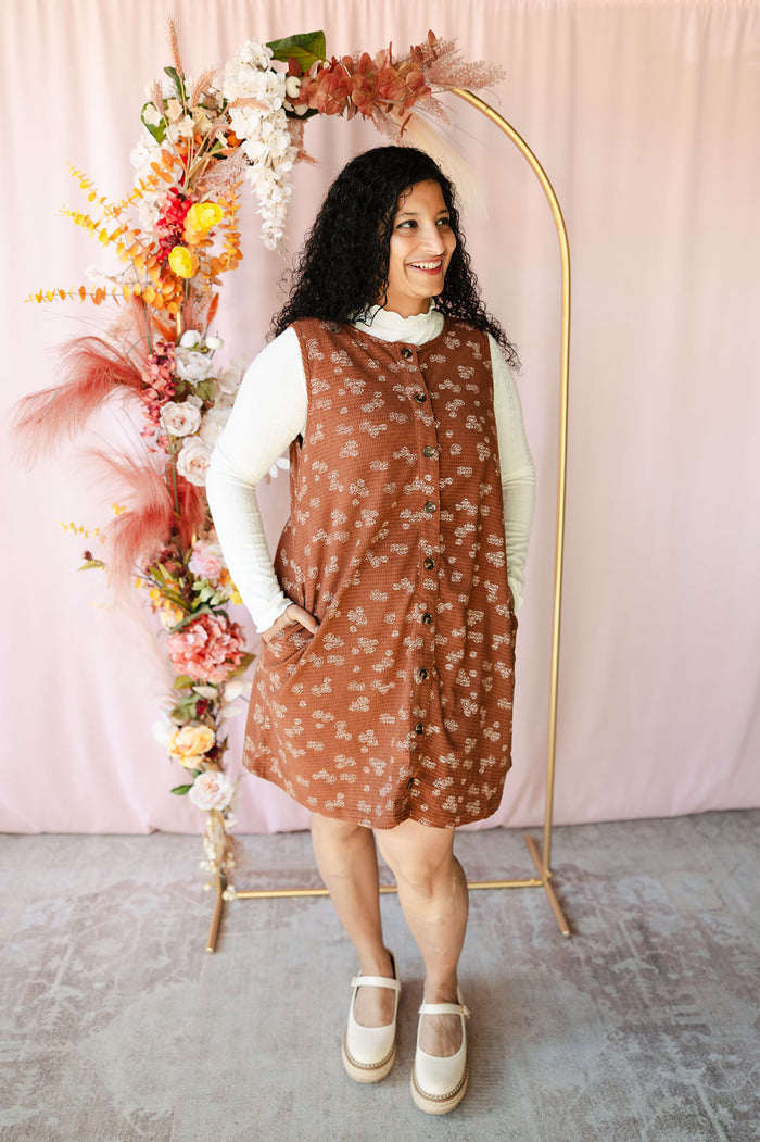 Mocha Button Down Mini Dress