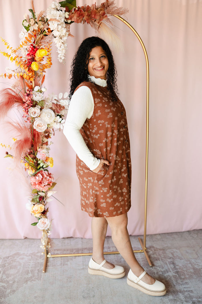 Mocha Button Down Mini Dress