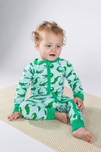 Blue Alligators - Zip Convertible Pajamas