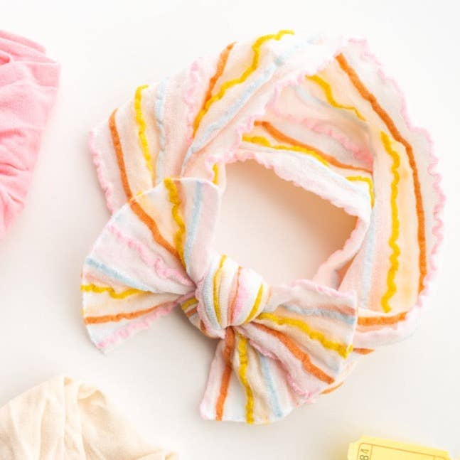 Patterned Knot soft nylon headband: Circus Stripe