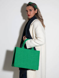 KNOTTED PLAID HEADBAND, EMERALD