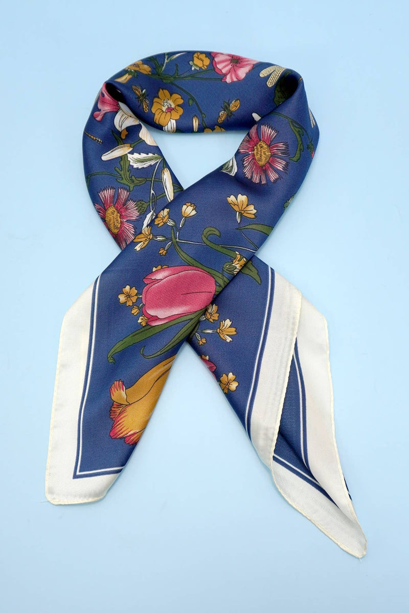 LARGE FLORAL PRINT BANDANA SCARF