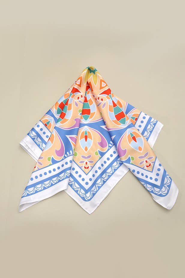 Blue Tribal Print Bandana Scarf