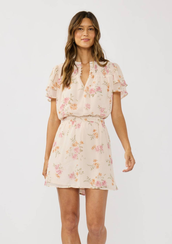 Dusty Rose Floral Mini Dress