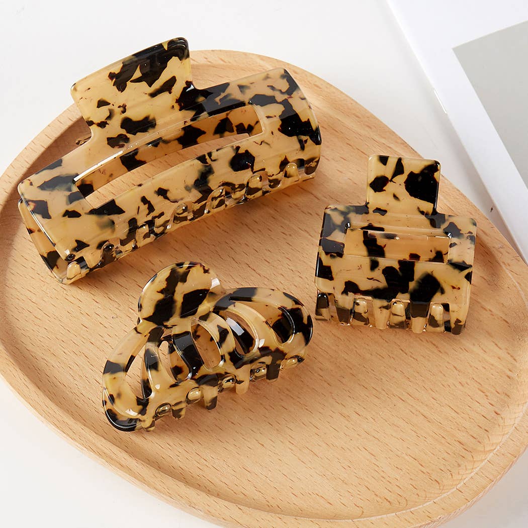 Leopard Assorted Hair Claw Clip Scrunchies Set