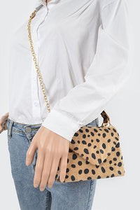 Faux Fur Top Handle Clutch