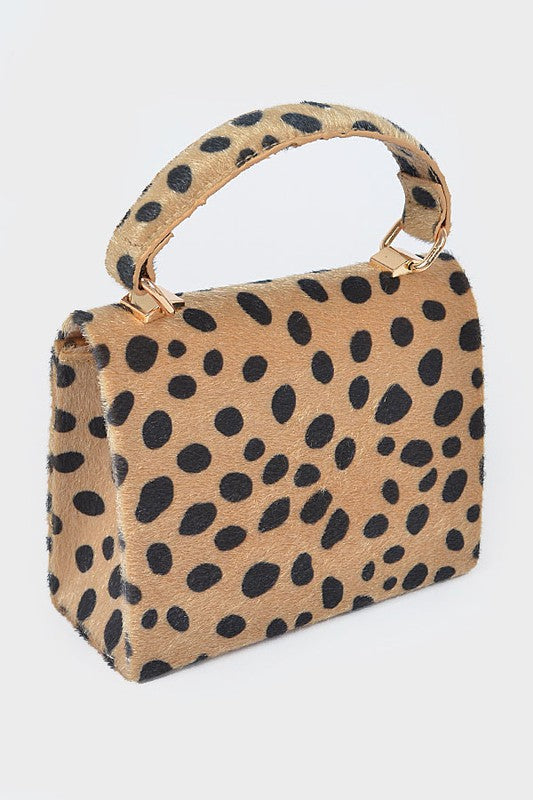 Faux Fur Top Handle Clutch