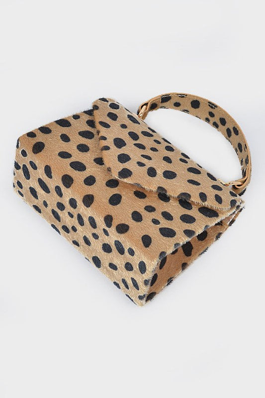 Faux Fur Top Handle Clutch