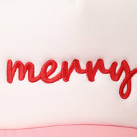 Merry  Embroidery Mesh Back Trucker Hat