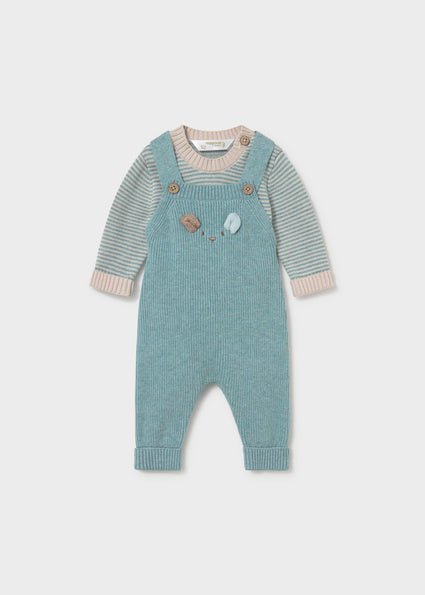Striped Bear 2-Piece Dungaree Set