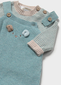 Striped Bear 2-Piece Dungaree Set