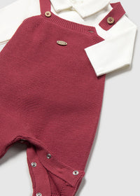 Maroon 3-Piece Dungaree Set