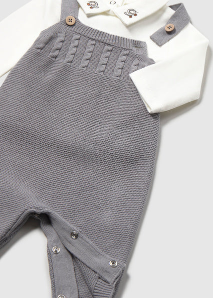 Gray 3-Piece Dungaree Set