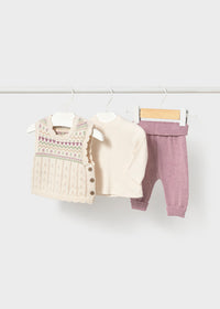 Mauve Sweater Vest Set