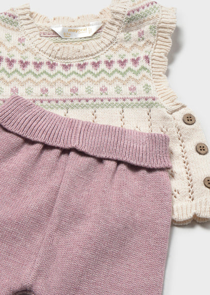Mauve Sweater Vest Set