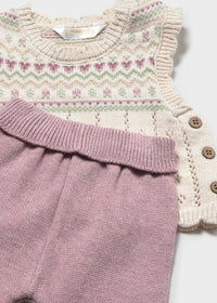 Mauve Sweater Vest Set