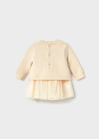 Cream Tulle Dress and Sweater Set