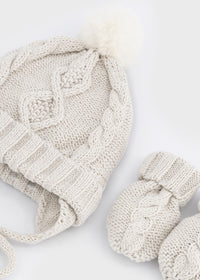 Ivory Baby Hat & Mittens Set