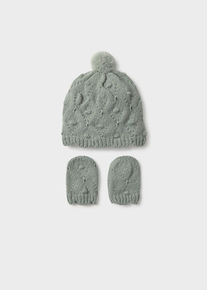 Sage Baby Hat & Mittens Set