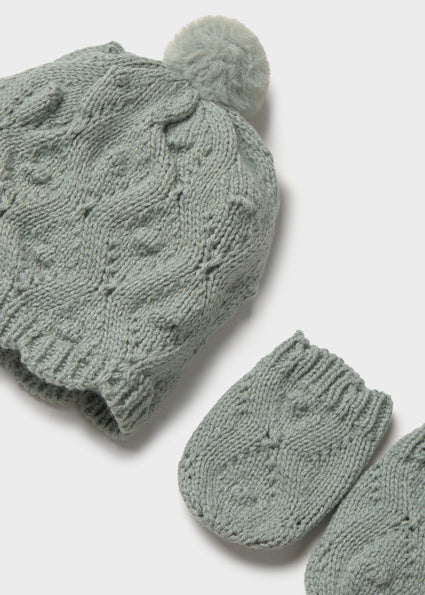 Sage Baby Hat & Mittens Set