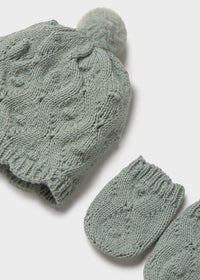 Sage Baby Hat & Mittens Set
