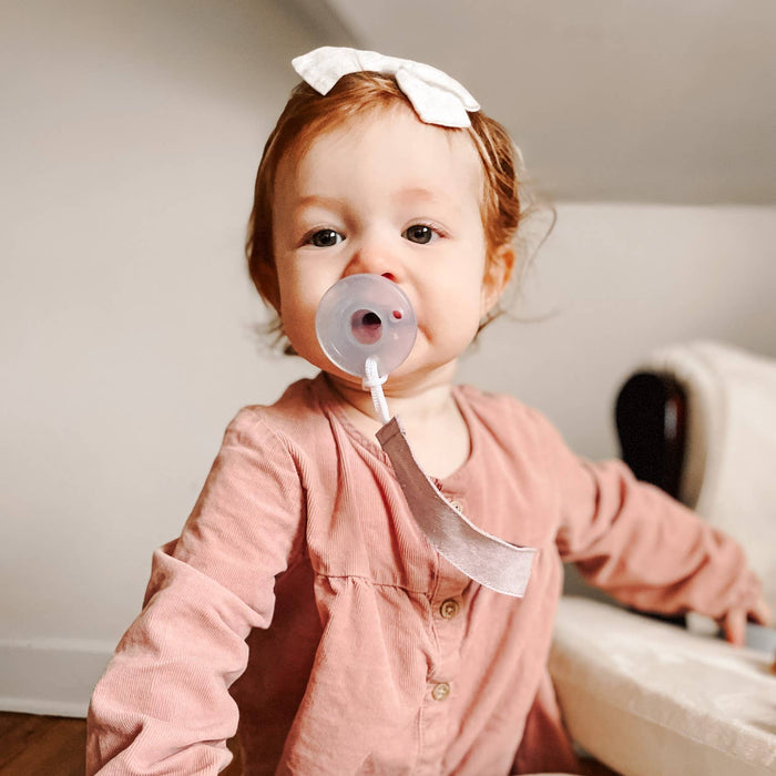 Ali+Oli Linen Pacifier Clips (Flamingo)