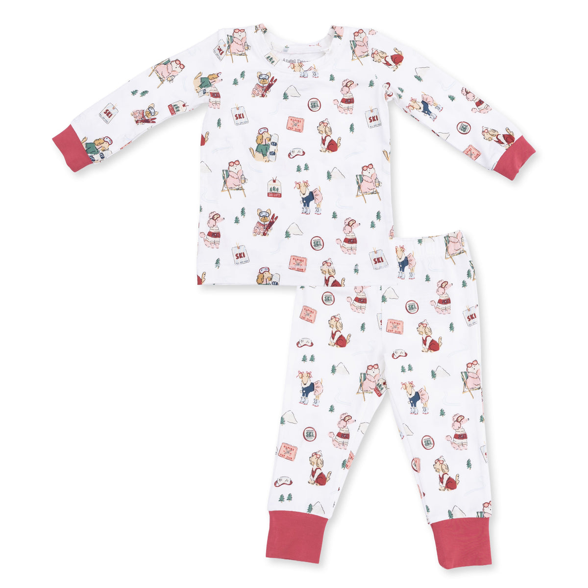 Winter Sports Dogs Pink PJs